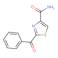 Chemical structure of 2-benzoyl-1,3-thiazole-4-carboxamide - CSSB08974925889