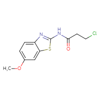 Chemical structure of 3-chloro-N-(6-methoxy-1,3-benzothiazol-2-yl)propanamide - CSSB00000294576