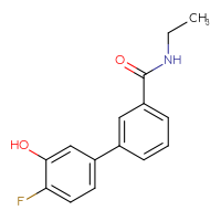 Chemical structure of N-ethyl-4'-fluoro-3'-hydroxy-[1,1'-biphenyl]-3-carboxamide - CSSB00150703949