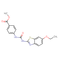 Chemical structure of methyl 4-{[(6-ethoxy-1,3-benzothiazol-2-yl)carbamoyl]amino}benzoate - CSSB03437349540