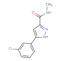 Chemical structure of 5-(3-chlorophenyl)-N-methyl-1H-pyrazole-3-carboxamide - CSSB01994015061