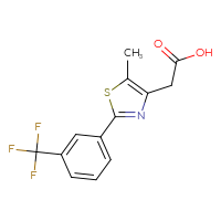 Chemical structure of 2-{5-methyl-2-[3-(trifluoromethyl)phenyl]-1,3-thiazol-4-yl}acetic acid - CSSB00020610871