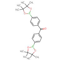 Chemical structure of 4,4,5,5-tetramethyl-2-{4-[4-(4,4,5,5-tetramethyl-1,3,2-dioxaborolan-2-yl)benzoyl]phenyl}-1,3,2-dioxaborolane - CSSB15352318108