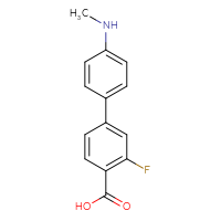 Chemical structure of 3-fluoro-4'-(methylamino)-[1,1'-biphenyl]-4-carboxylic acid - CSSB06586244347