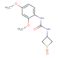Chemical structure of 1-(2,4-dimethoxyphenyl)-3-(1-oxo-1λ⁴-thietan-3-yl)urea - CSSB07892823085