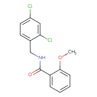 Chemical structure of N-[(2,4-dichlorophenyl)methyl]-2-methoxybenzamide - CSSB00046269008