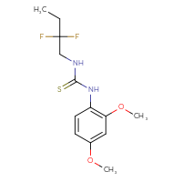 Chemical structure of 3-(2,2-difluorobutyl)-1-(2,4-dimethoxyphenyl)thiourea - CSSB21432451389