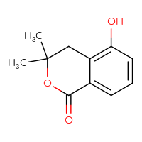 Chemical structure of 5-hydroxy-3,3-dimethyl-3,4-dihydro-1H-2-benzopyran-1-one - CSSB00016003026