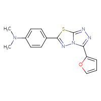Chemical structure of 4-[3-(furan-2-yl)-[1,2,4]triazolo[3,4-b][1,3,4]thiadiazol-6-yl]-N,N-dimethylaniline - CSSB00121624265