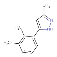 Chemical structure of 5-(2,3-dimethylphenyl)-3-methyl-1H-pyrazole - CSSB01097725280