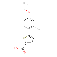 Chemical structure of 5-(4-ethoxy-2-methylphenyl)thiophene-2-carboxylic acid - CSSB06591648876