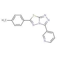 Chemical structure of 3-[6-(4-methylphenyl)-[1,2,4]triazolo[3,4-b][1,3,4]thiadiazol-3-yl]pyridine - CSSB00121638374