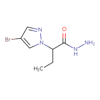 Chemical structure of 2-(4-bromo-1H-pyrazol-1-yl)butanehydrazide - CSSB00011883883