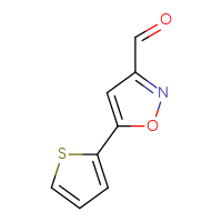 Chemical structure of 5-(thiophen-2-yl)-1,2-oxazole-3-carbaldehyde - CSSB00000042218