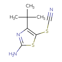 Chemical structure of [(2-amino-4-tert-butyl-1,3-thiazol-5-yl)sulfanyl]formonitrile - CSSB00009997195