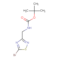 Chemical structure of tert-butyl N-[(5-bromo-1,2,4-thiadiazol-3-yl)methyl]carbamate - CSSB06358864755