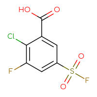 Chemical structure of 2-chloro-3-fluoro-5-(fluorosulfonyl)benzoic acid - CSSB00102727014