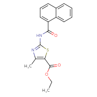 Chemical structure of ethyl 4-methyl-2-(naphthalene-1-amido)-1,3-thiazole-5-carboxylate - CSSB00028006787