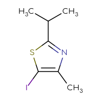Chemical structure of 5-iodo-4-methyl-2-(propan-2-yl)-1,3-thiazole - CSSB06655116227
