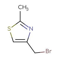 Chemical structure of 4-(bromomethyl)-2-methyl-1,3-thiazole - CSSB00011999162