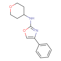 Chemical structure of N-(oxan-4-yl)-4-phenyl-1,3-oxazol-2-amine - CSSB15048486177