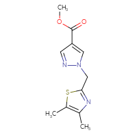 Chemical structure of methyl 1-[(4,5-dimethyl-1,3-thiazol-2-yl)methyl]-1H-pyrazole-4-carboxylate - CSSB01673584661