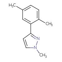 Chemical structure of 3-(2,5-dimethylphenyl)-1-methyl-1H-pyrazole - CSSB01991078680