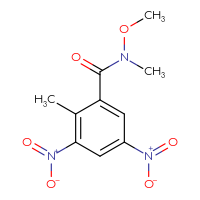 Chemical structure of N-methoxy-N,2-dimethyl-3,5-dinitrobenzamide - CSSB00103884858