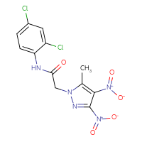 Chemical structure of N-(2,4-dichlorophenyl)-2-(5-methyl-3,4-dinitro-1H-pyrazol-1-yl)acetamide - CSSB00121673134