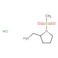 Chemical structure of 1-(1-methanesulfonylpyrrolidin-2-yl)methanamine hydrochloride - CSSB20620692414