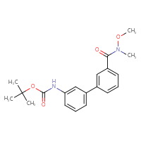 Chemical structure of tert-butyl N-{3'-[methoxy(methyl)carbamoyl]-[1,1'-biphenyl]-3-yl}carbamate - CSSB06583473395