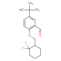 Chemical structure of 5-tert-butyl-2-[(2,2-difluorocyclohexyl)methoxy]benzaldehyde - CSSB21349237400