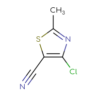 Chemical structure of 4-chloro-2-methyl-1,3-thiazole-5-carbonitrile - CSSB00029621895