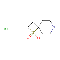 Chemical structure of 1λ⁶-thia-7-azaspiro[3.5]nonane-1,1-dione hydrochloride - CSSB02516456782