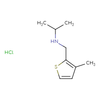 Chemical structure of [(3-methylthiophen-2-yl)methyl](propan-2-yl)amine hydrochloride - CSSB00160572448
