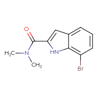 Chemical structure of 7-bromo-N,N-dimethyl-1H-indole-2-carboxamide - CSSB06372079437