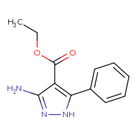 Chemical structure of ethyl 3-amino-5-phenyl-1H-pyrazole-4-carboxylate - CSSB00102421949
