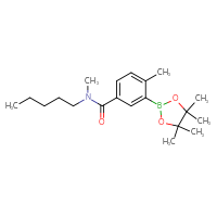 Chemical structure of N,4-dimethyl-N-pentyl-3-(4,4,5,5-tetramethyl-1,3,2-dioxaborolan-2-yl)benzamide - CSSB02533253976
