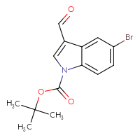 Chemical structure of tert-butyl 5-bromo-3-formyl-1H-indole-1-carboxylate - CSSB00010163168