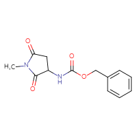 Chemical structure of benzyl N-(1-methyl-2,5-dioxopyrrolidin-3-yl)carbamate - CSSB00014800495