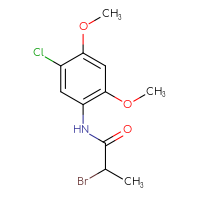 Chemical structure of 2-bromo-N-(5-chloro-2,4-dimethoxyphenyl)propanamide - CSSB00006011735