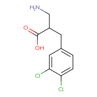 Chemical structure of 3-amino-2-[(3,4-dichlorophenyl)methyl]propanoic acid - CSSB00010005911