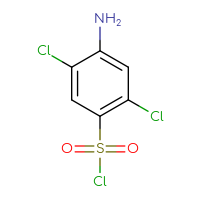 Chemical structure of 4-amino-2,5-dichlorobenzene-1-sulfonyl chloride - CSSB00000051311