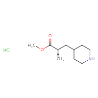 Chemical structure of methyl (2S)-2-methyl-3-(piperidin-4-yl)propanoate hydrochloride - CSSB14948340856