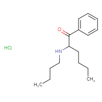 Chemical structure of 2-(butylamino)-1-phenylhexan-1-one hydrochloride - CSSB06256079367