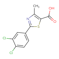 Chemical structure of 2-(3,4-dichlorophenyl)-4-methyl-1,3-thiazole-5-carboxylic acid - CSSB00000322875