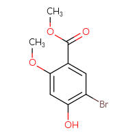 Chemical structure of methyl 5-bromo-4-hydroxy-2-methoxybenzoate - CSSB00010236280