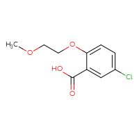 Chemical structure of 5-chloro-2-(2-methoxyethoxy)benzoic acid - CSSB00000684441