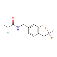 Chemical structure of 2-chloro-2-fluoro-N-{[3-fluoro-4-(2,2,2-trifluoroethyl)phenyl]methyl}acetamide - CSSB21332123417