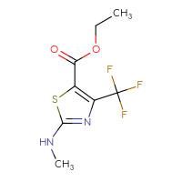 Chemical structure of ethyl 2-(methylamino)-4-(trifluoromethyl)-1,3-thiazole-5-carboxylate - CSSB00012343641